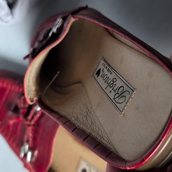 Brighton Astrid Croc Embossed Red Slip On Shoes with Tassels - Picture 9 of 9